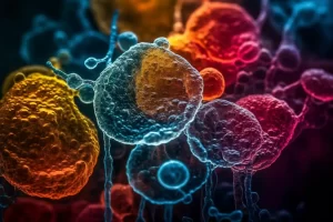 Colorful microscopic cell image