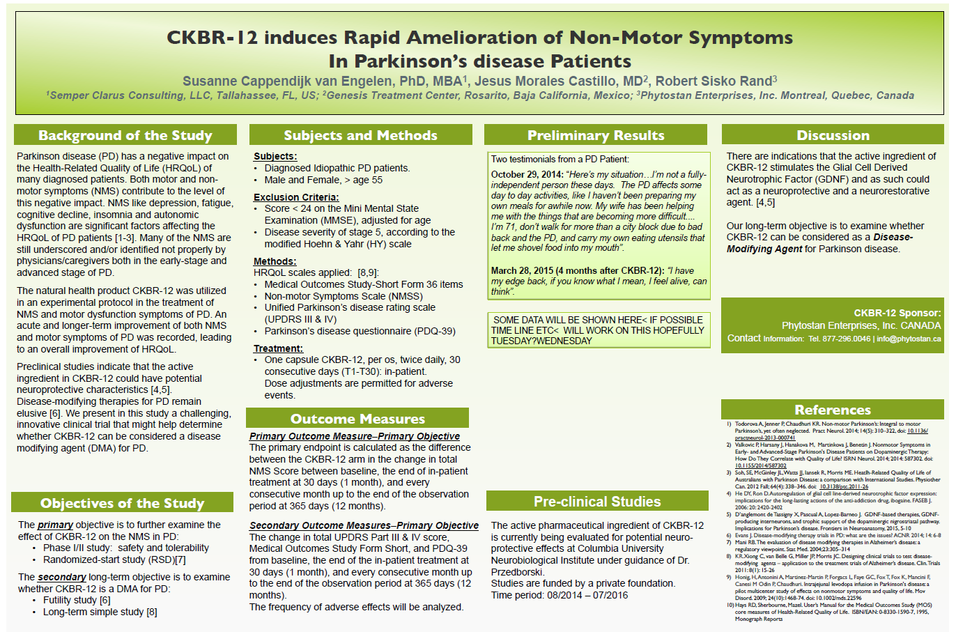 CKBR - 12 Induces Rapid Amelioration of Non Motor Symptoms